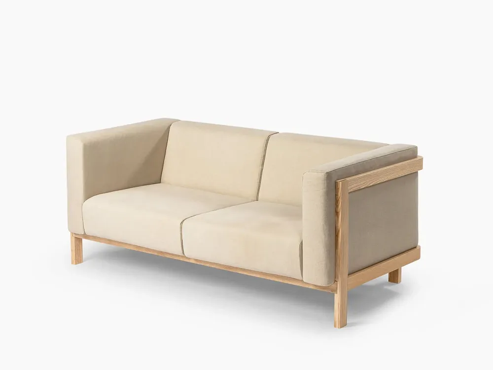 Sofas - LIFT - 2 Seats Sofa in Solid Ash Wood and Fabric Seat - MOR