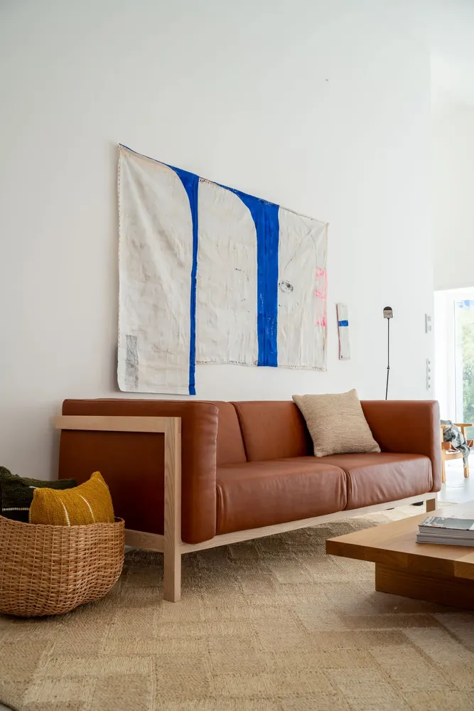 Sofas - LIFT - 2 Seats Sofa in Solid Oak Wood and Leather Seat - MOR