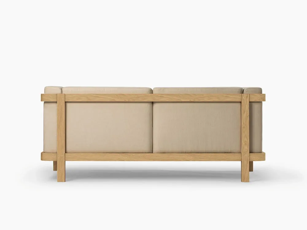 Sofas - LIFT -  2 Seats Sofa in Solid Oak Wood and Fabric Seat - MOR