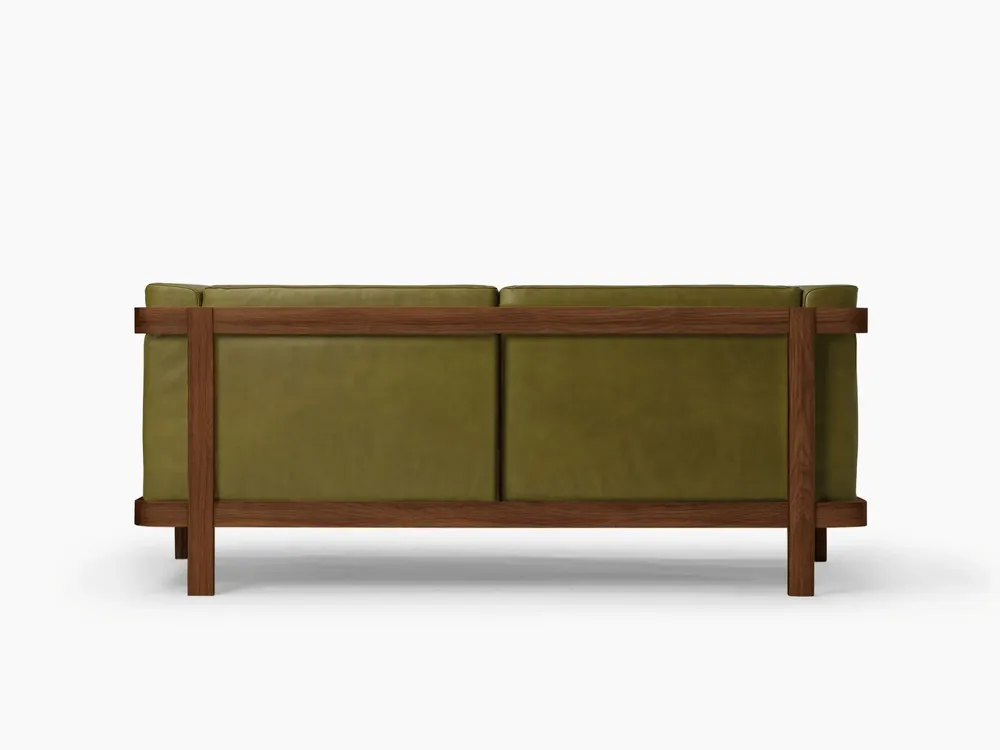 Sofas - LIFT - 2 Seats Sofa in Solid Walnut Wood and Leather Seat - MOR