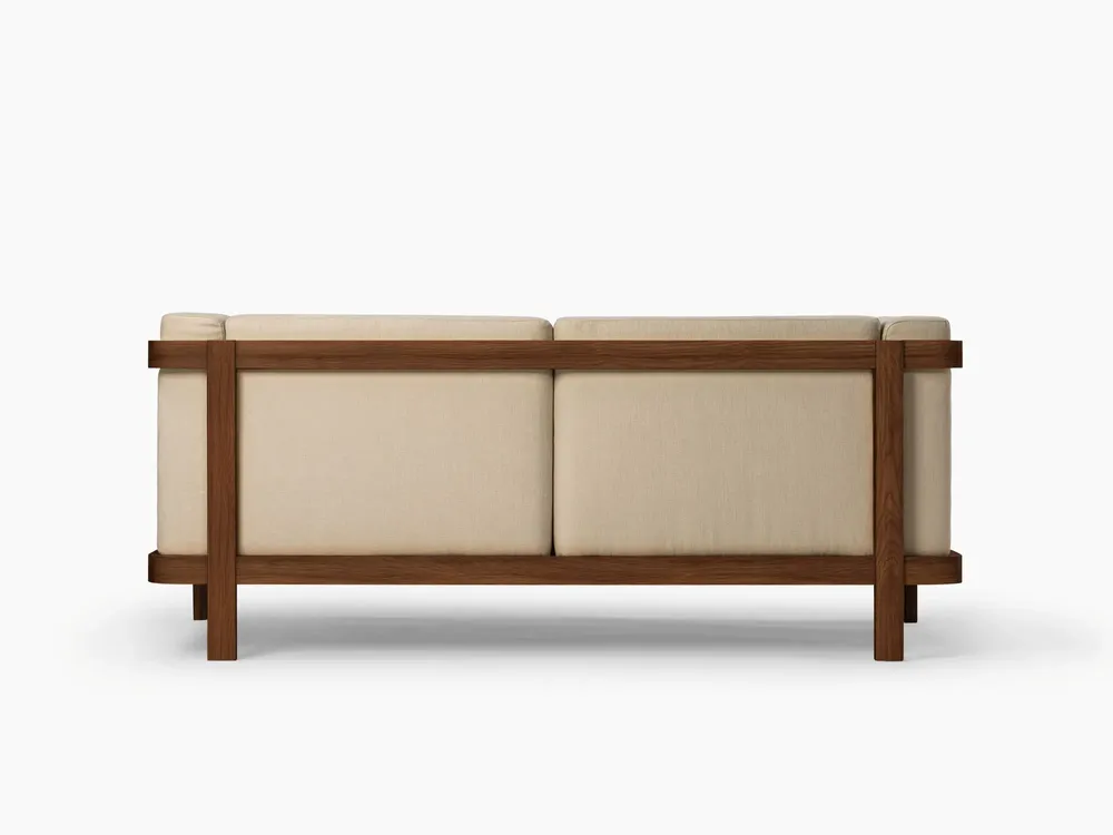 Sofas - LIFT - 2 Seats Sofa in Solid Walnut Wood and Fabric Seat - MOR