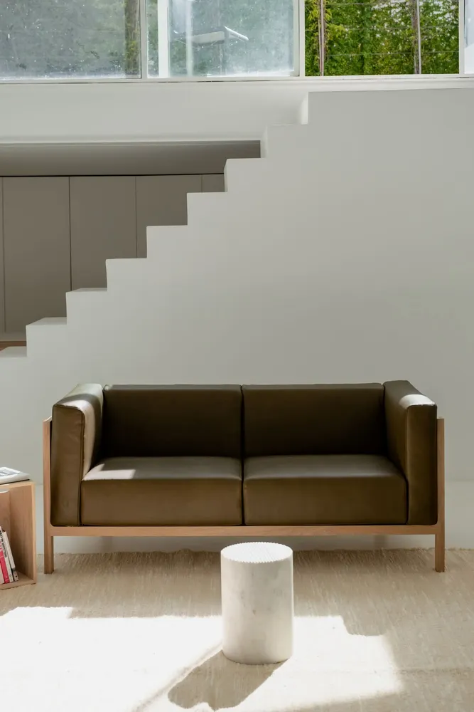 Sofas - LIFT - 3 Seats Sofa in Solid Ash Wood and Leather Seat - MOR