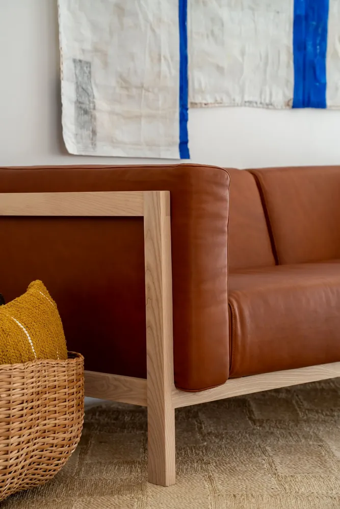 Sofas - LIFT - 3 Seats Sofa in Solid Ash Wood and Leather Seat - MOR