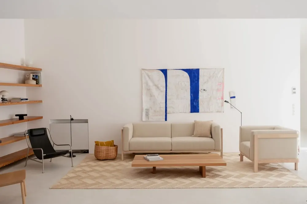 Sofas - LIFT - 3 Seats Sofa in Solid Ash Wood and Fabric Seat - MOR