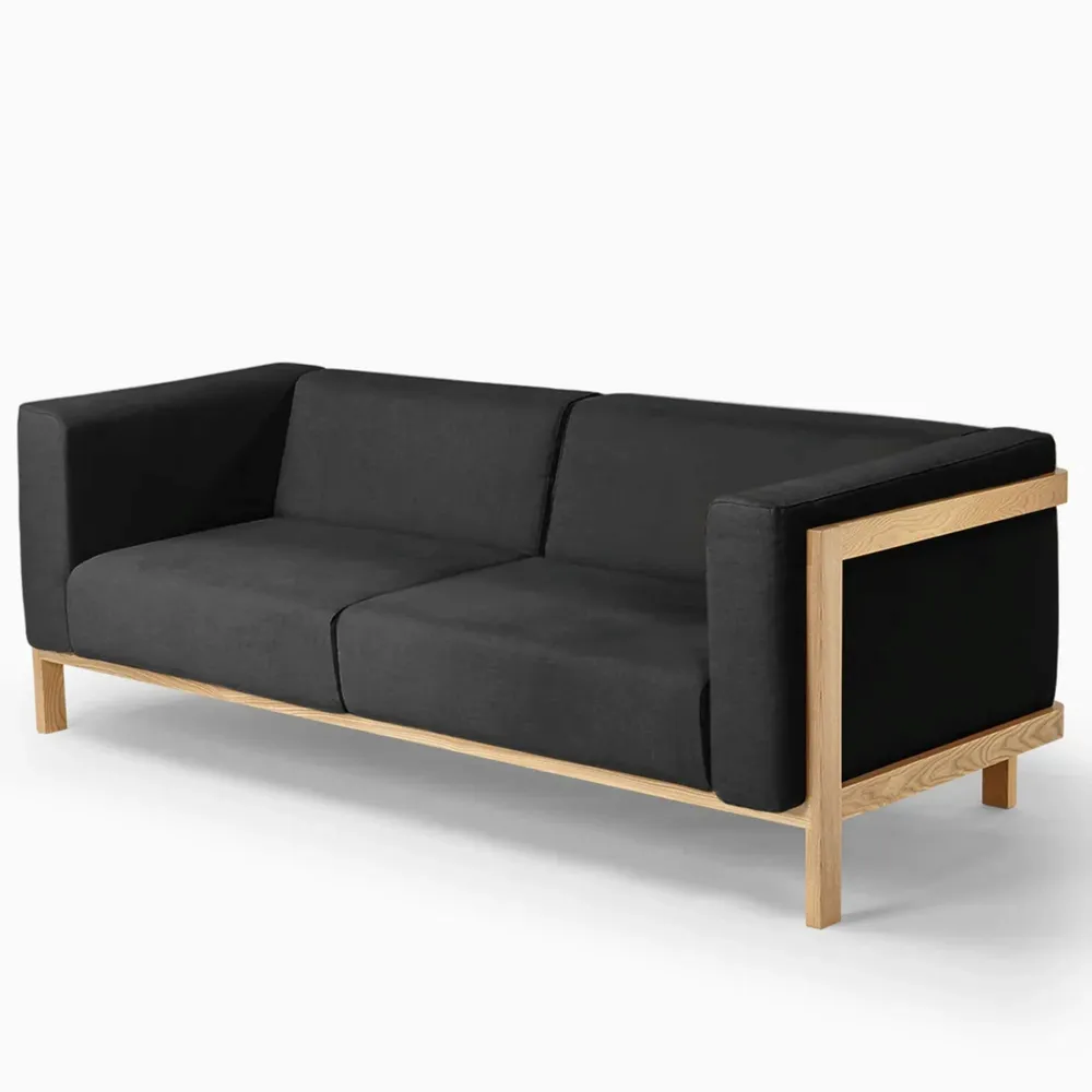 Sofas - LIFT - 3 Seats Sofa in Solid Ash Wood and Fabric Seat - MOR