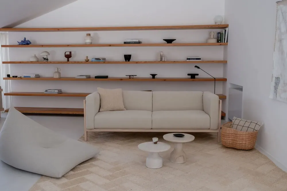 Sofas - LIFT - 3 Seats Sofa in Solid Ash Wood and Fabric Seat - MOR