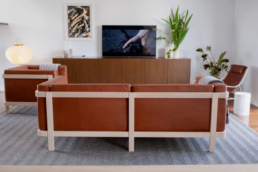 Sofas - LIFT - 3 Seats Sofa in Solid Ash Wood and Fabric Seat - MOR