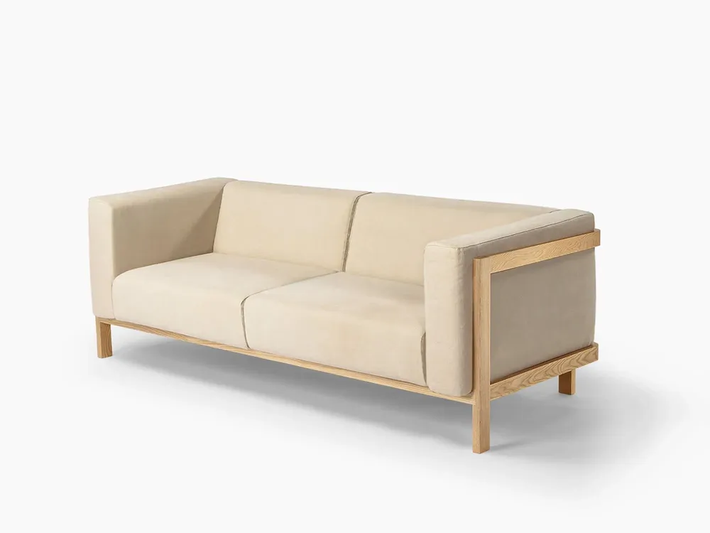 Sofas - LIFT - 3 Seats Sofa in Solid Ash Wood and Fabric Seat - MOR