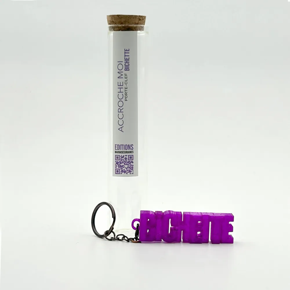 Leather goods - Message keychain — BICHETTE - MAUVAISES GRAINES