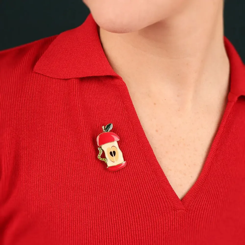 Bijoux - BROCHE PEPIN COULEUR BRONZE ROUGE - TARATATA BIJOUX