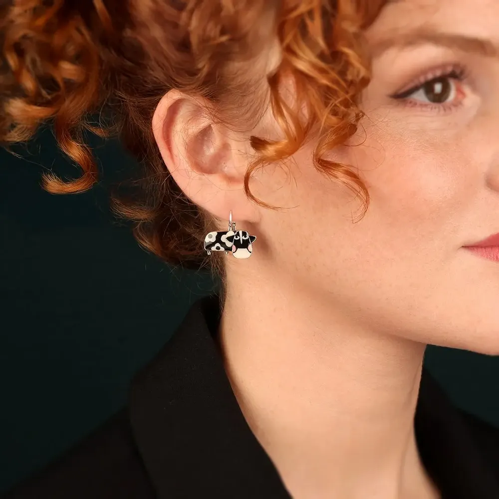 Jewelry - Daisy Sleepers, Silver and Black - TARATATA BIJOUX