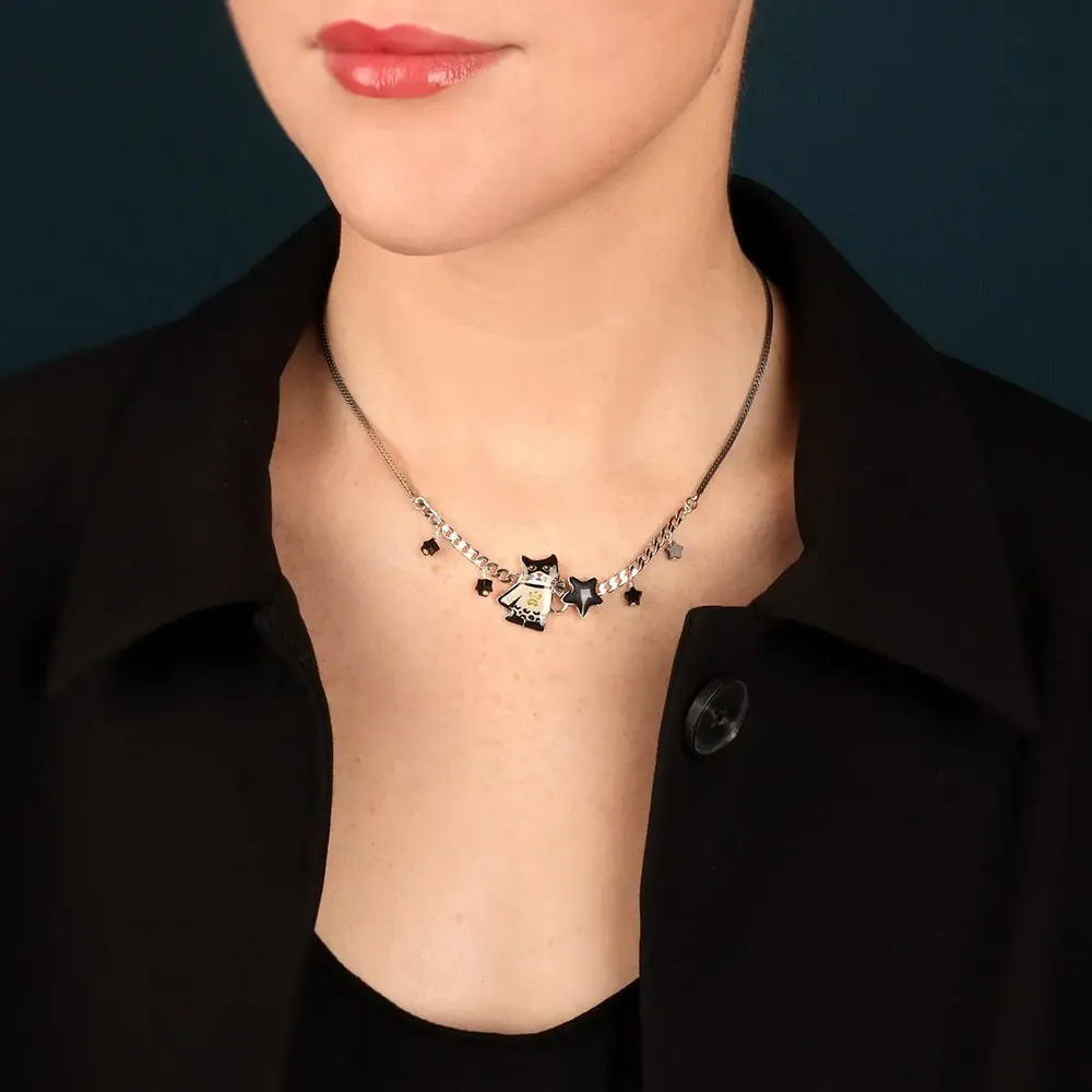 Jewelry - SUPER MEOW COLLAR, SILVER AND BLACK COLOUR - TARATATA BIJOUX