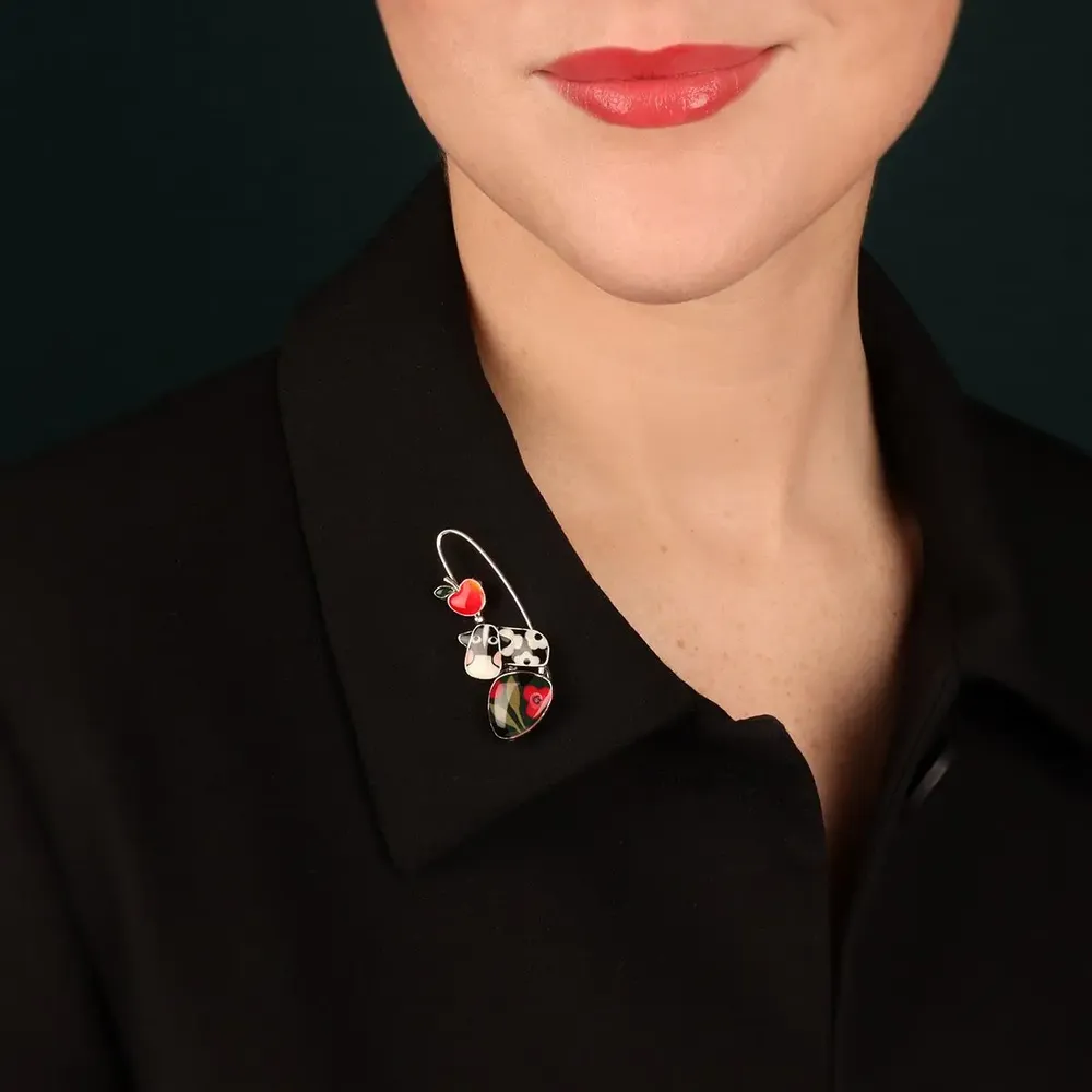 Bijoux - BROCHE PAQUERETTE COULEUR ARGENT MULTI - TARATATA BIJOUX