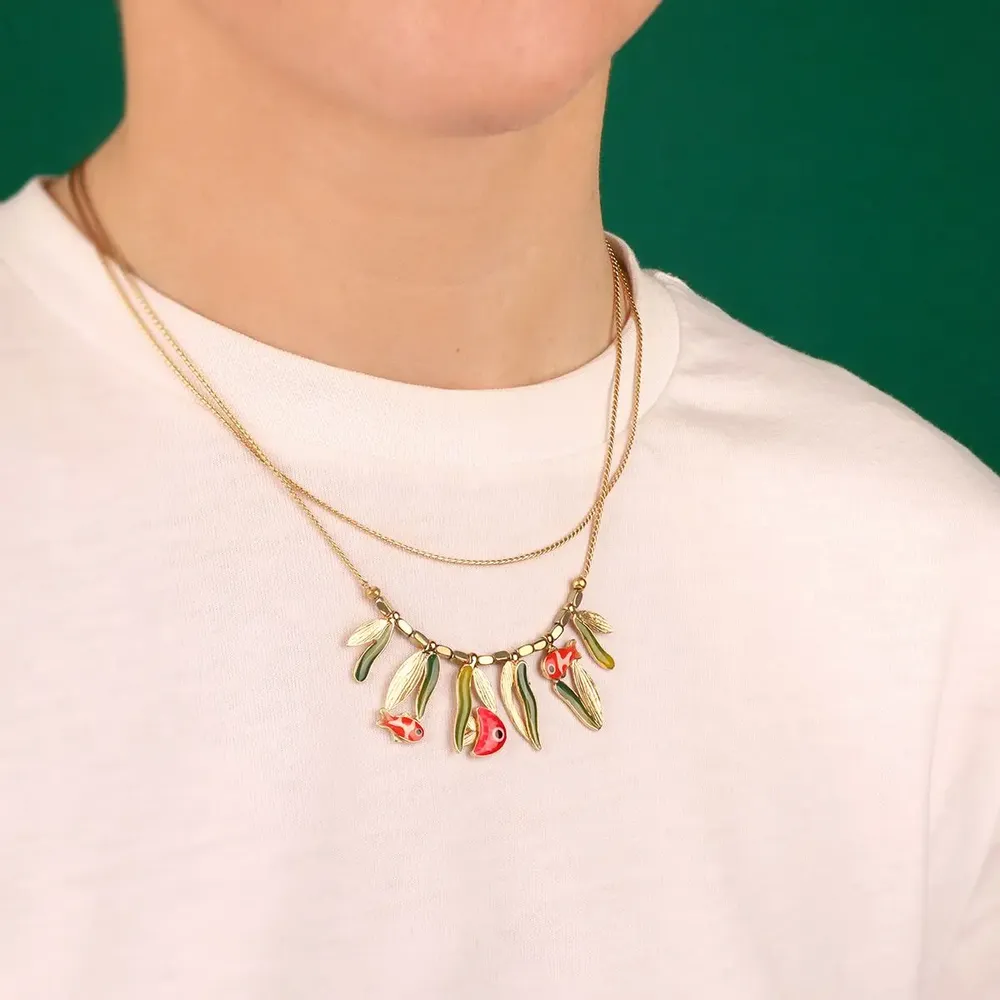 Jewelry - GOLD AND RED JAR NECKLACE - TARATATA BIJOUX