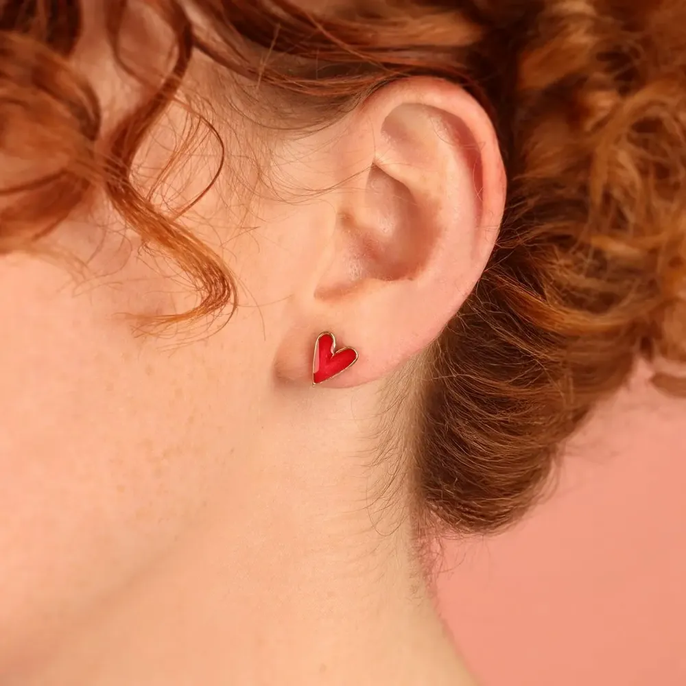 Bijoux - PUCES SWEET HOME COULEUR BRONZE ROUGE - TARATATA BIJOUX