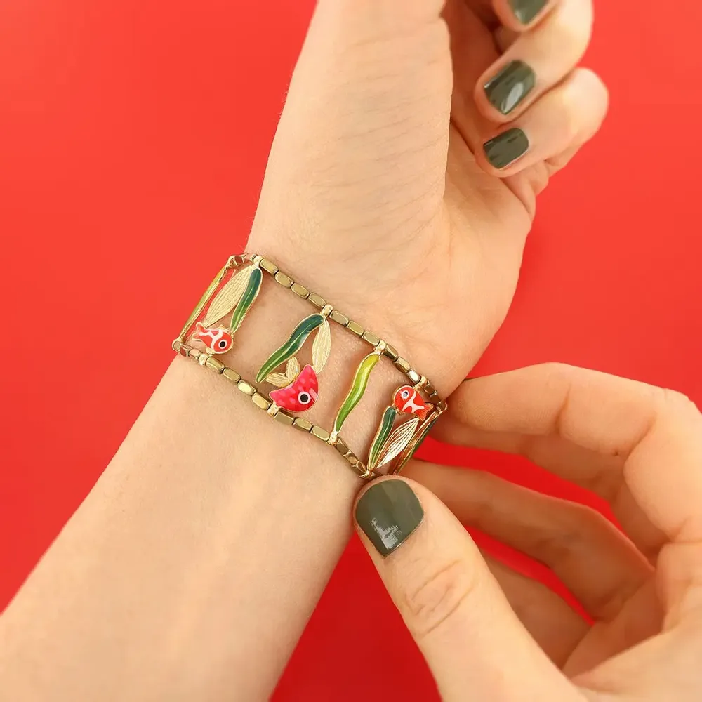 Jewelry - GOLD AND RED JAR BRACELET - TARATATA BIJOUX