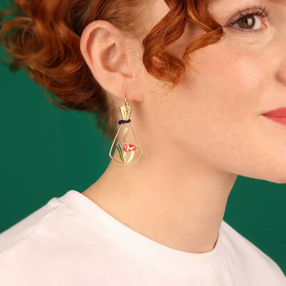 Jewelry - GOLD AND RED JAR SLEEPERS - TARATATA BIJOUX