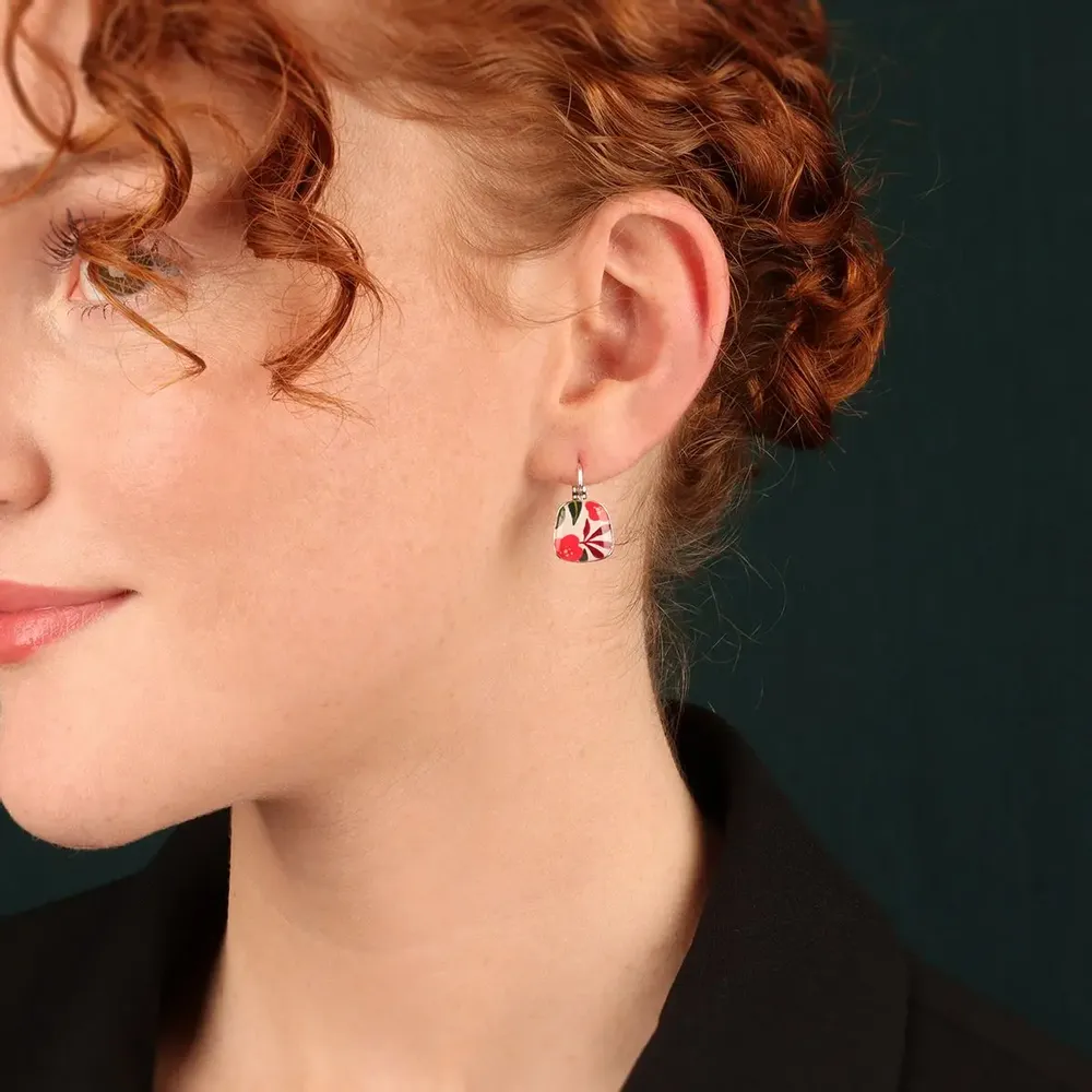 Bijoux - DORMEUSES MINI COULEUR ARGENT ROUGE - TARATATA BIJOUX