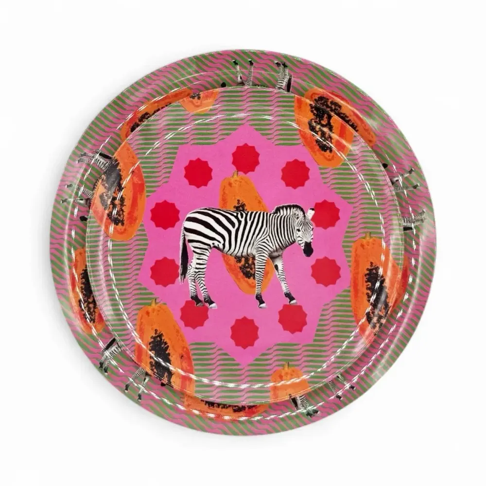 Everyday plates - Papaya Zebra Plate - MAISON SAWA