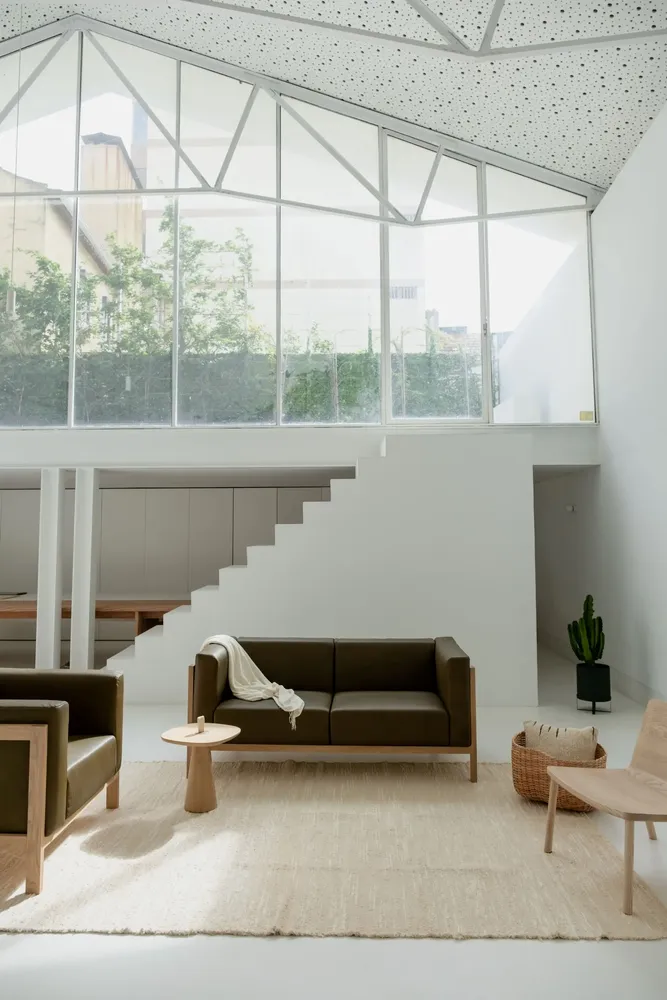 Sofas - LIFT - 3 Seats Sofa in Solid Oak Wood and Leather Seat - MOR