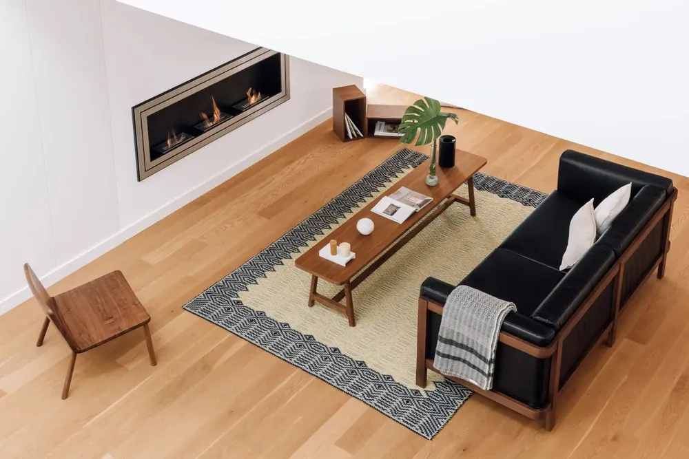 Sofas - LIFT - 3 Seats Sofa in Solid Walnut Wood and Leather Seat - MOR