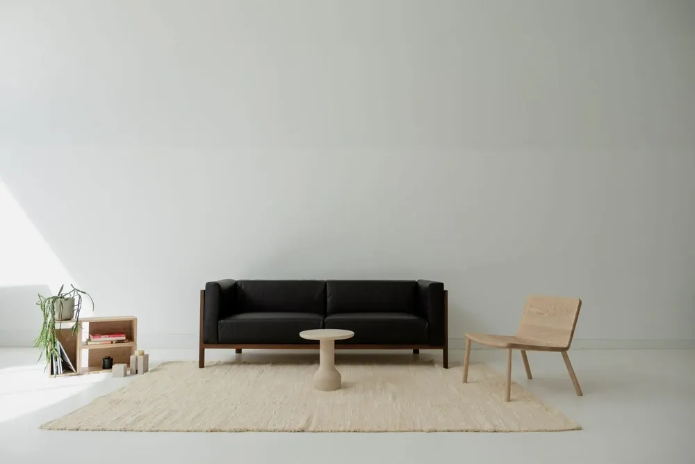 Sofas - LIFT - 3 Seats Sofa in Solid Walnut Wood and Fabric Seat - MOR