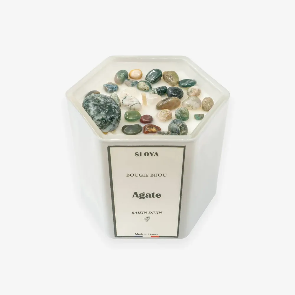 Candles - Agate Stone Jewelry Candle – Divine Grape Fragrance - SLOYA