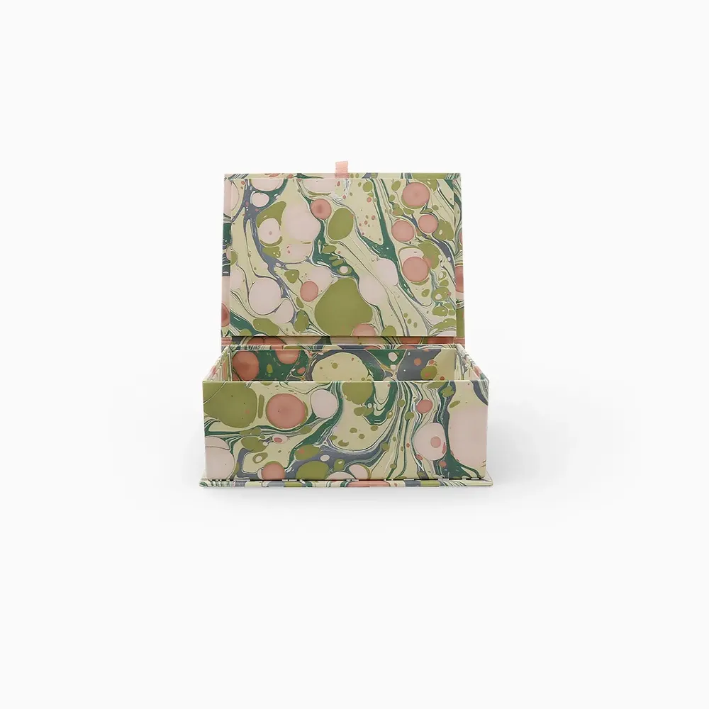 Decorative objects - LARGE - MARBLED KEEPSAKE BOX MOSS BUBBLE - CRAFT BOAT