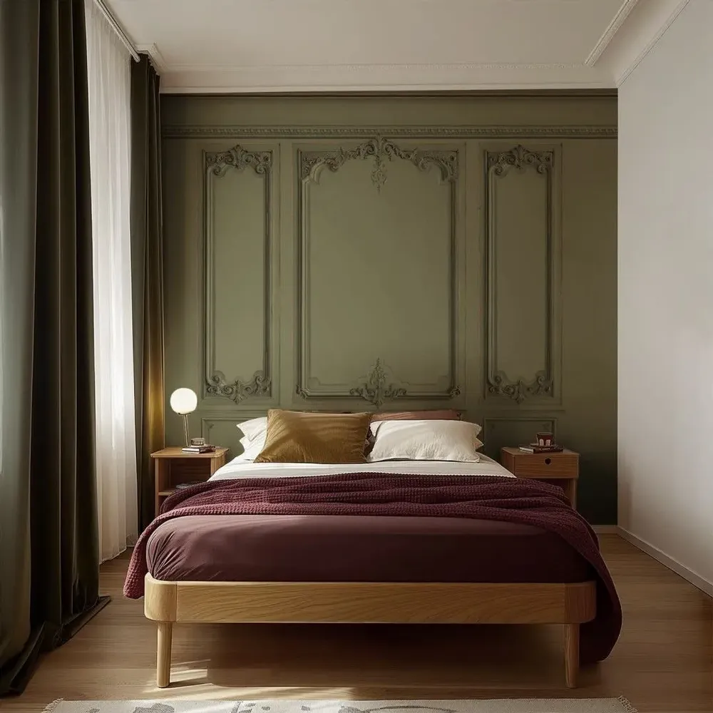 Papiers peints - Papier peint panoramique boiseries Haussmann - Blanc porcelaine - KOZIEL