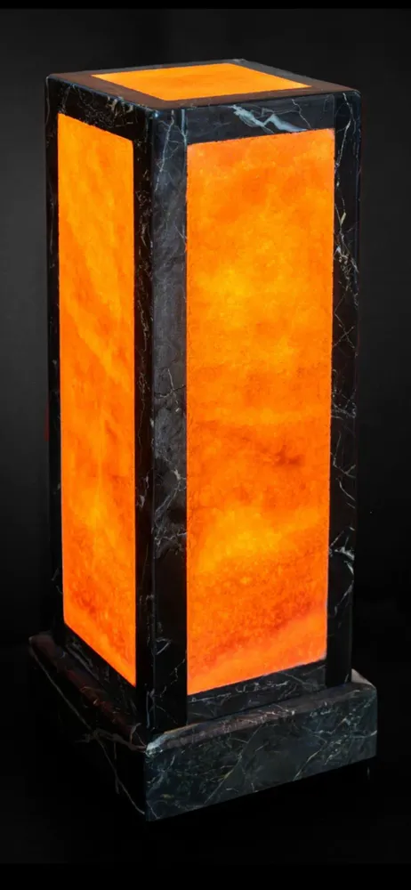 Table lamps - Noor monolith,illuminated stone column - MAISON AETHERION