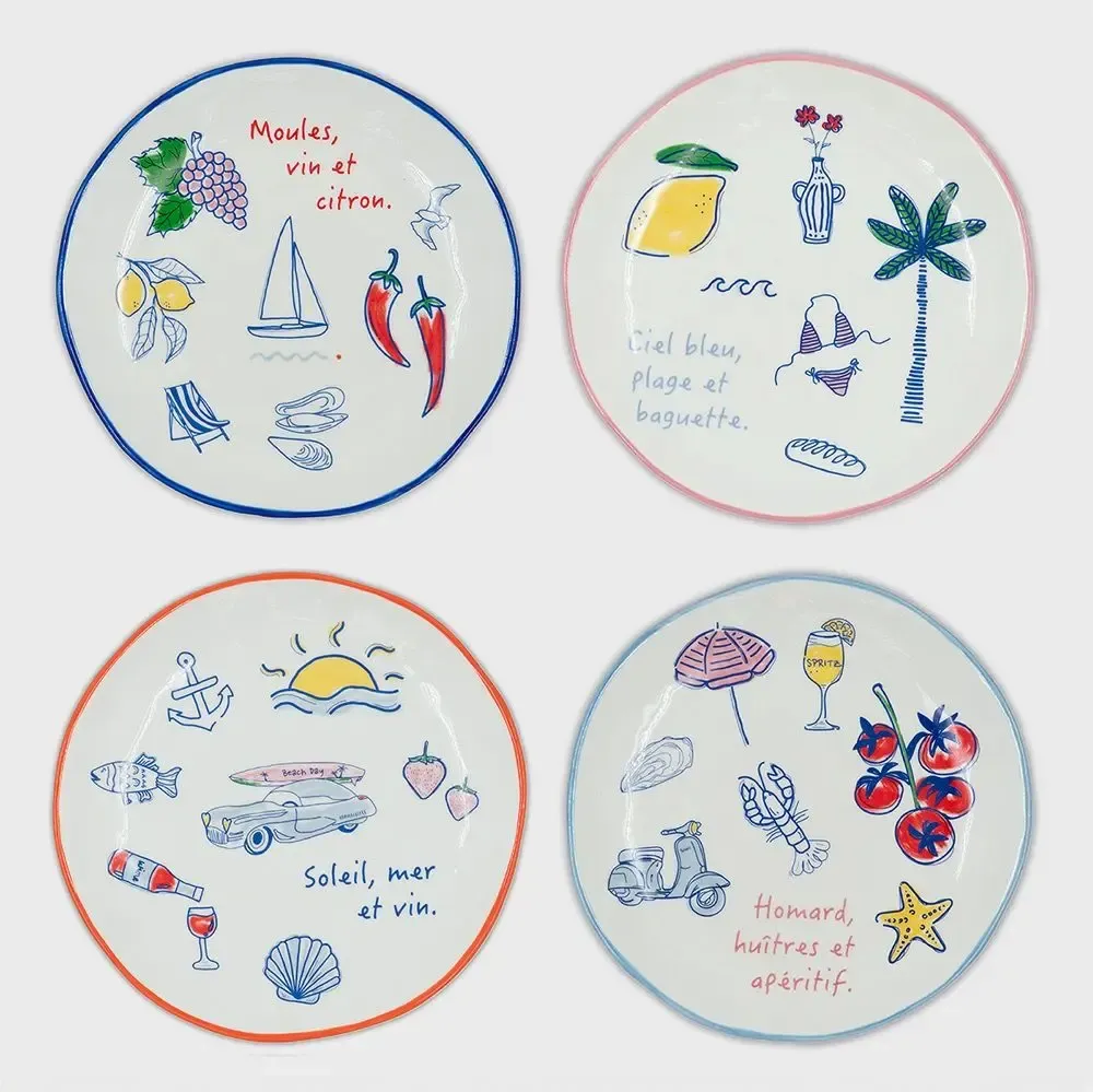 Everyday plates - Plate seaside stories / set of 4 - AND NOOK