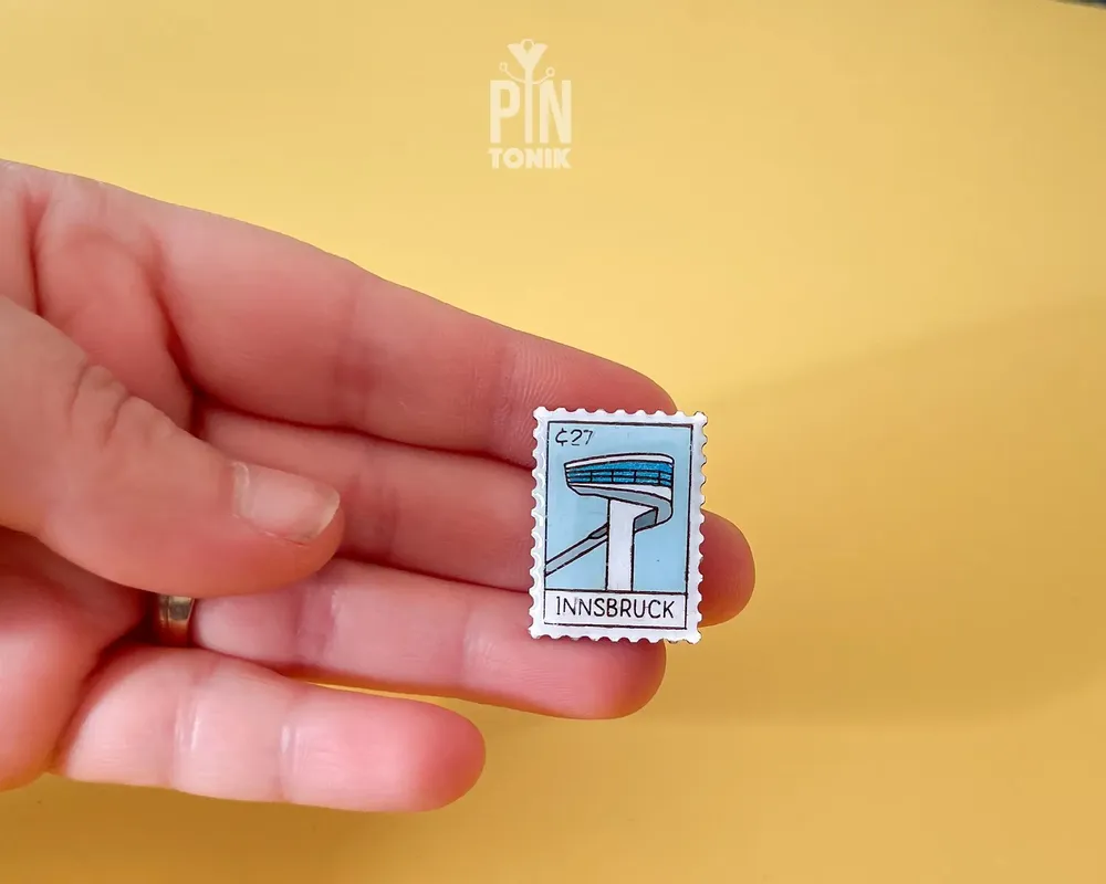 Brooches - Innsbruck Ski Jump Pin - Austria Souvenir Brooch - PINTONIK