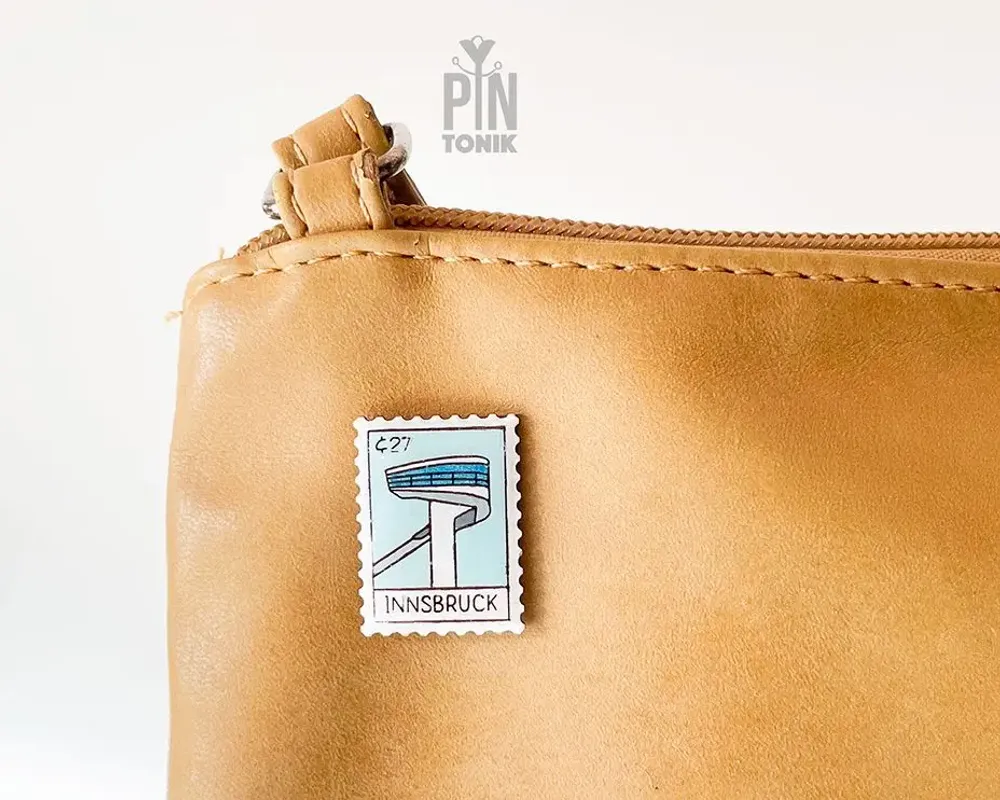 Brooches - Innsbruck Ski Jump Pin - Austria Souvenir Brooch - PINTONIK