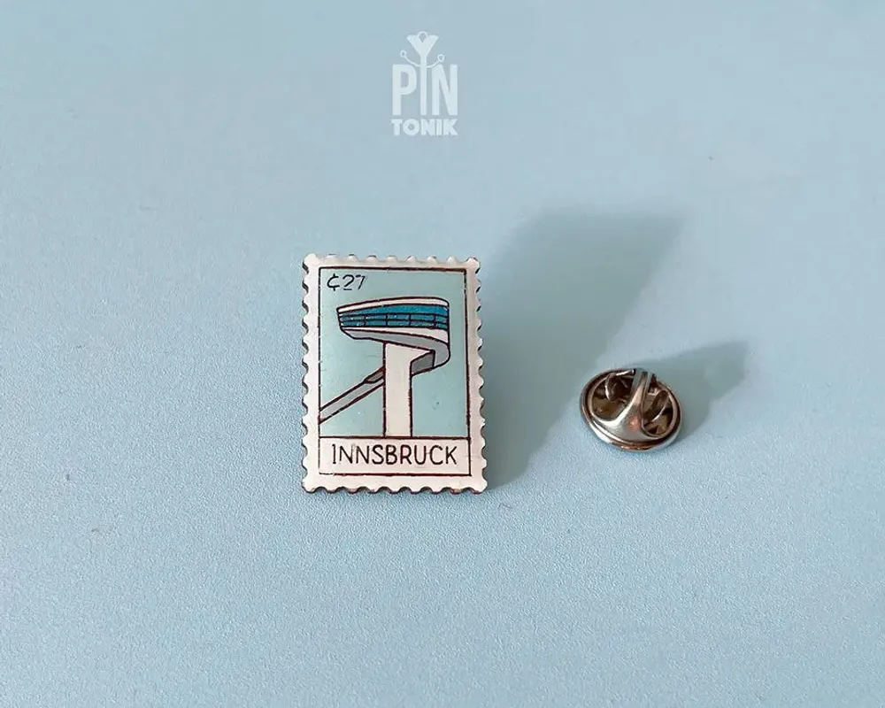 Brooches - Innsbruck Ski Jump Pin - Austria Souvenir Brooch - PINTONIK