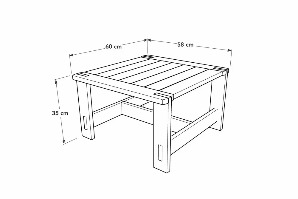 Tables de jardin - EZEN Table basse Robinier Naturel - EZEÏS
