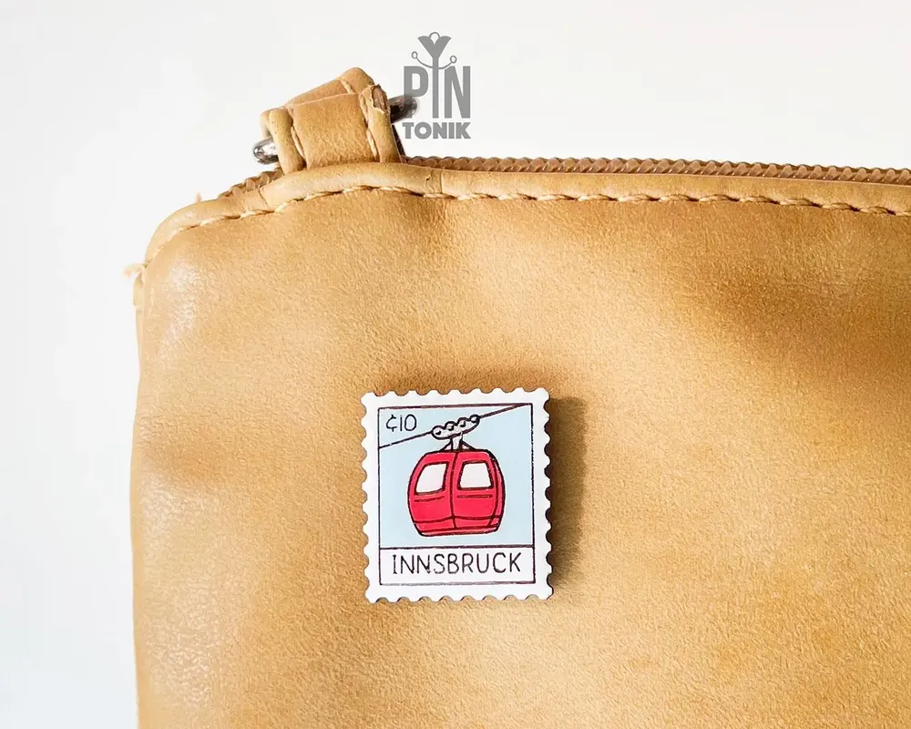 Brooches - Innsbruck Gondola Lift Pin - Alpine City Design Accessory - PINTONIK