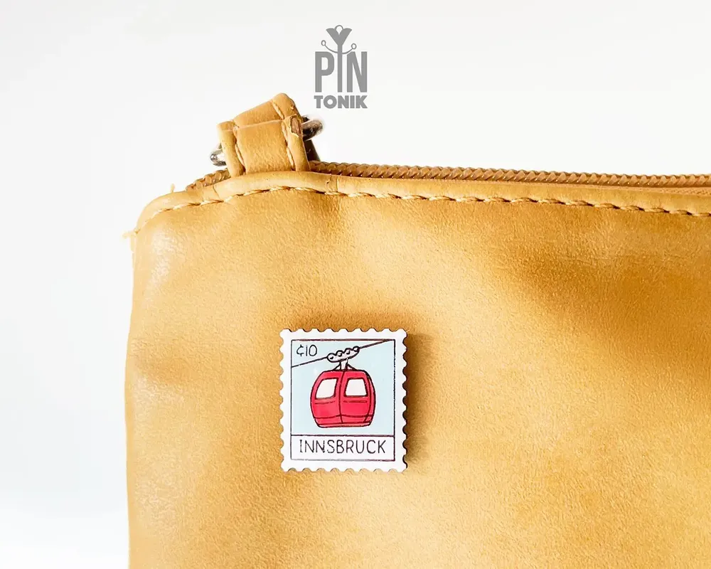 Brooches - Innsbruck Gondola Lift Pin - Alpine City Design Accessory - PINTONIK