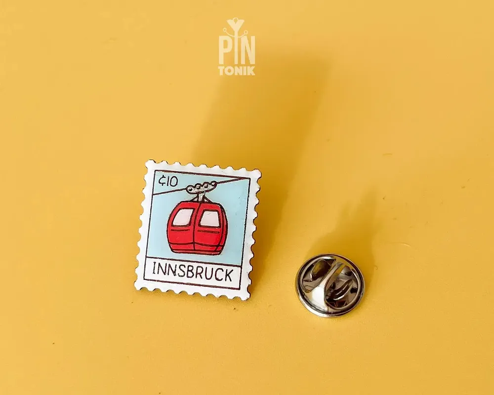 Brooches - Innsbruck Gondola Lift Pin - Alpine City Design Accessory - PINTONIK