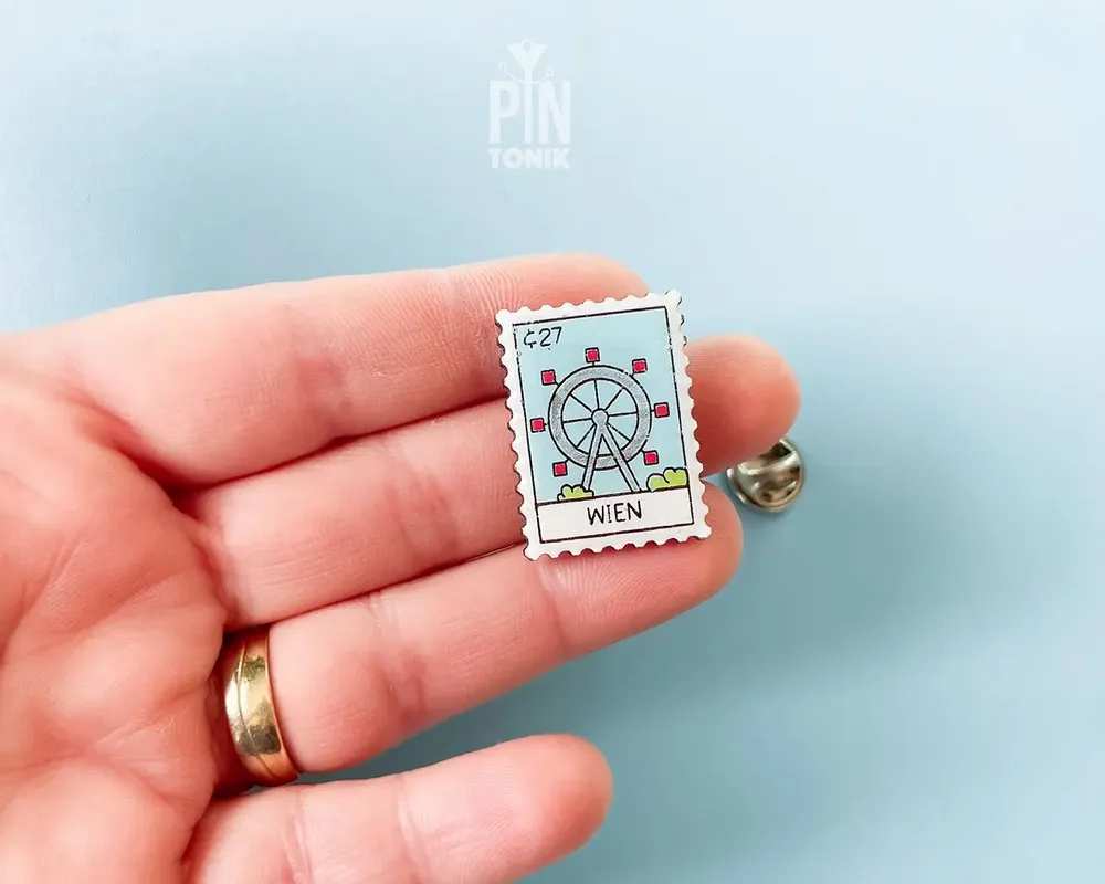 Brooches - Vienna Prater Ferris Wheel Pin - City Landmark Design Accessory - PINTONIK