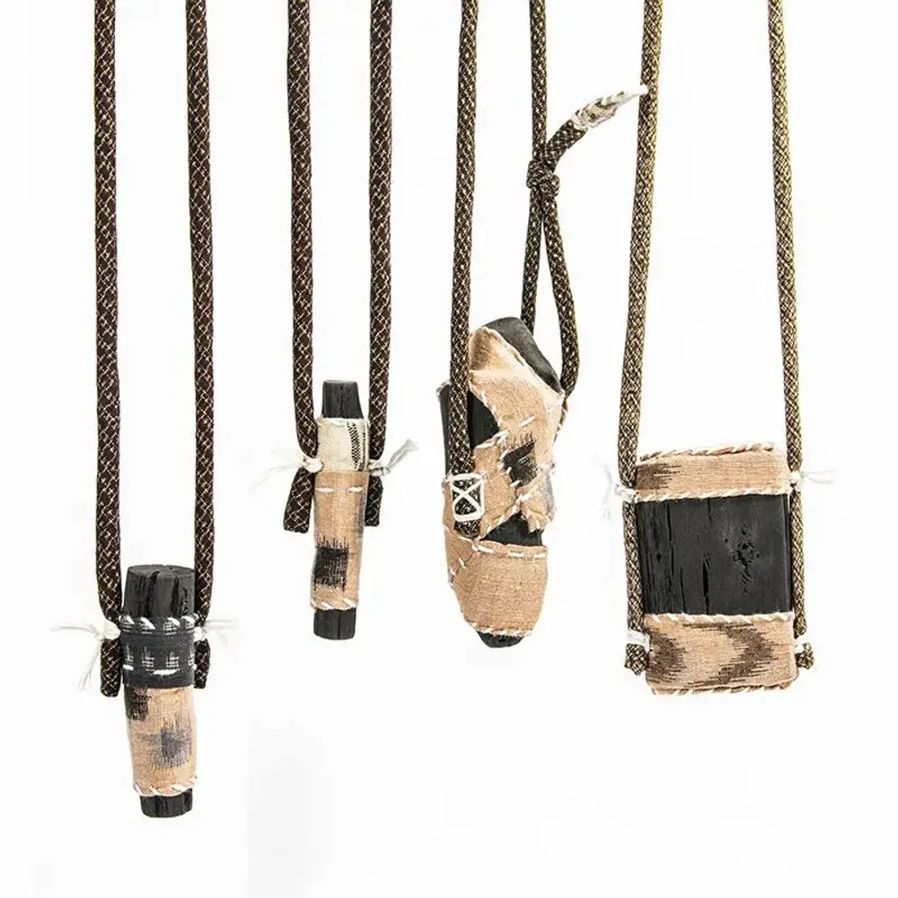 Jewelry - Long necklace KOFU-MINI-EDA - CHARCOAL ESKIMEÏT