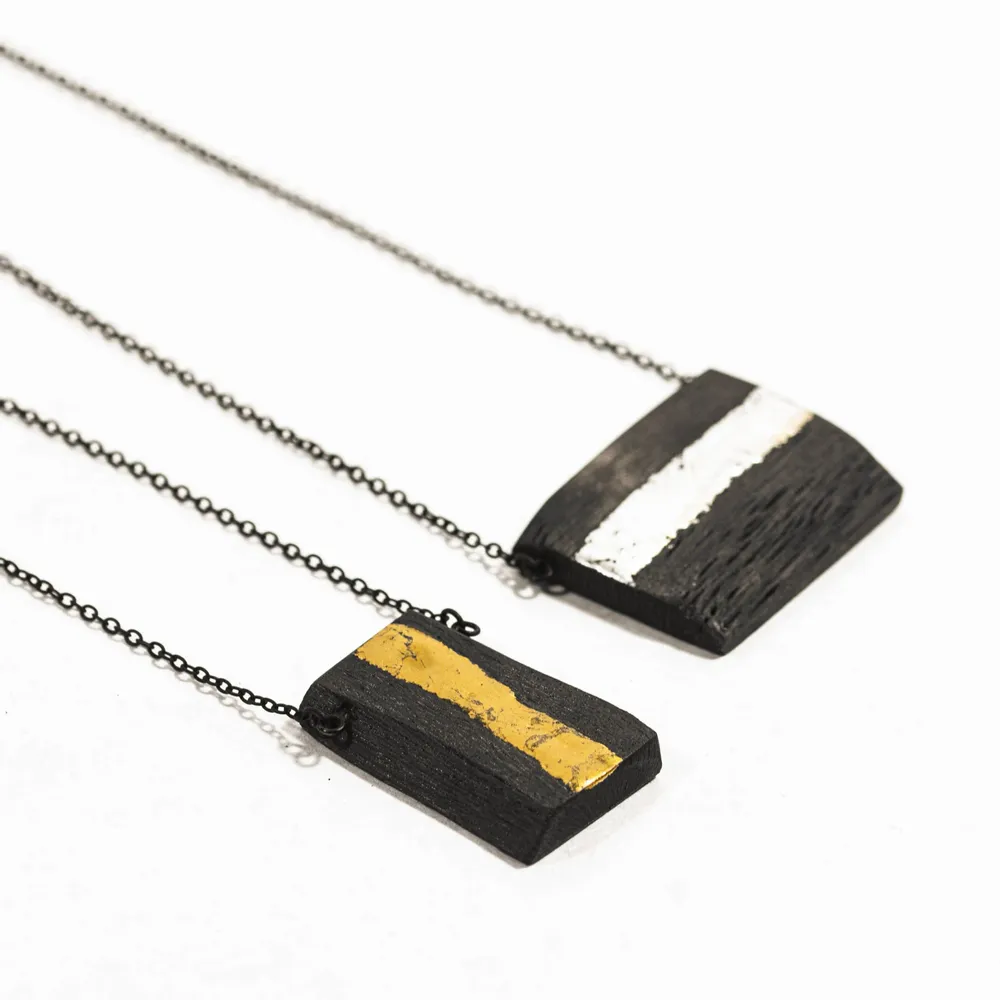 Jewelry - Long necklace EDO-PALLA-KIN - CHARCOAL ESKIMEÏT