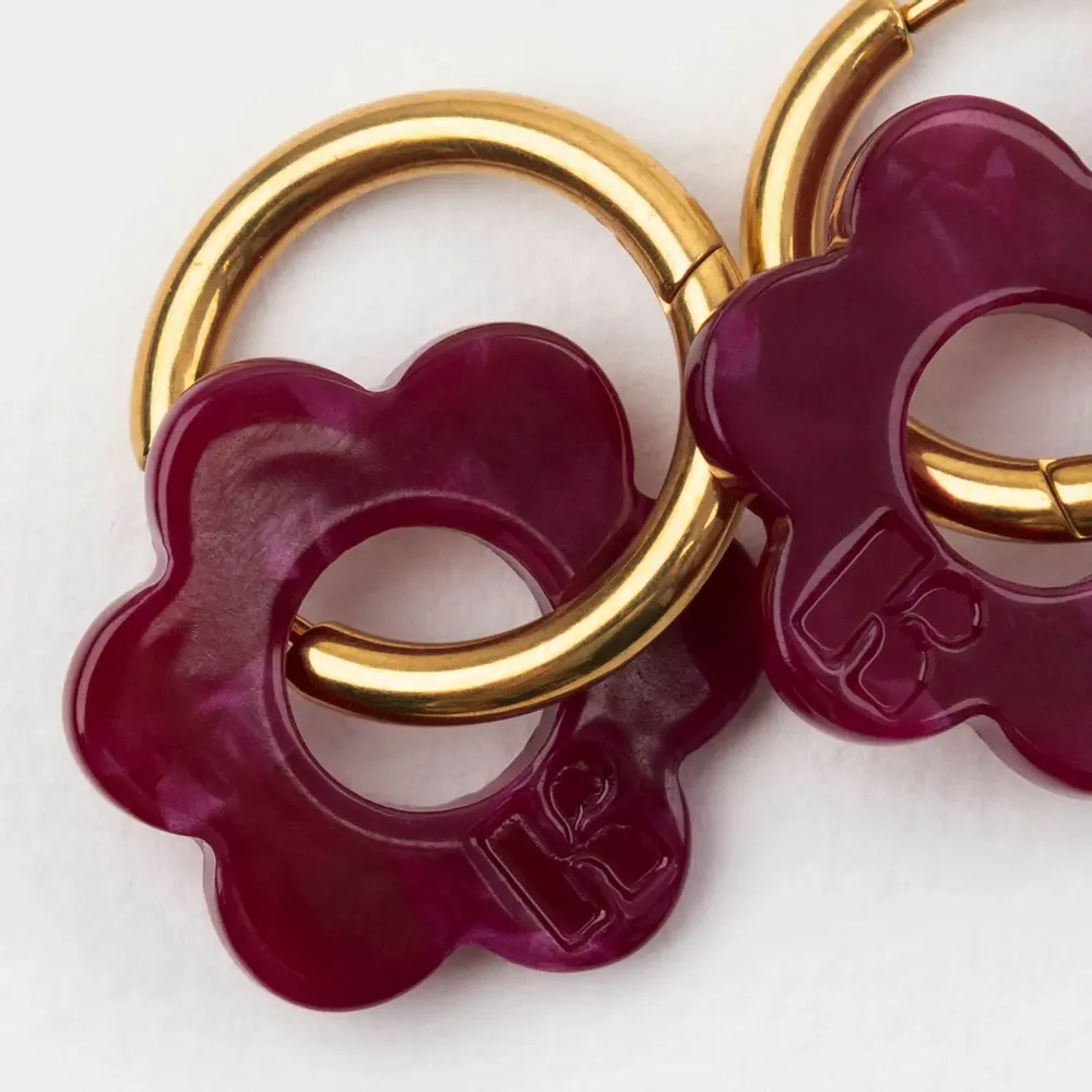 Bijoux - Boucles d'oreilles BABY FLEURETTE - Cerise - - KURAGEGINZA