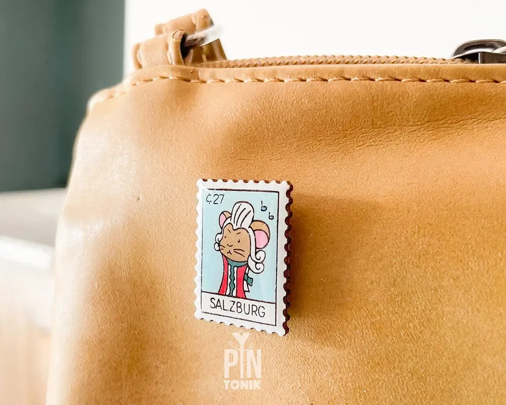 Brooches - Salzburg Mozart Mouse Pin - Playful Cultural Design Accessory - PINTONIK