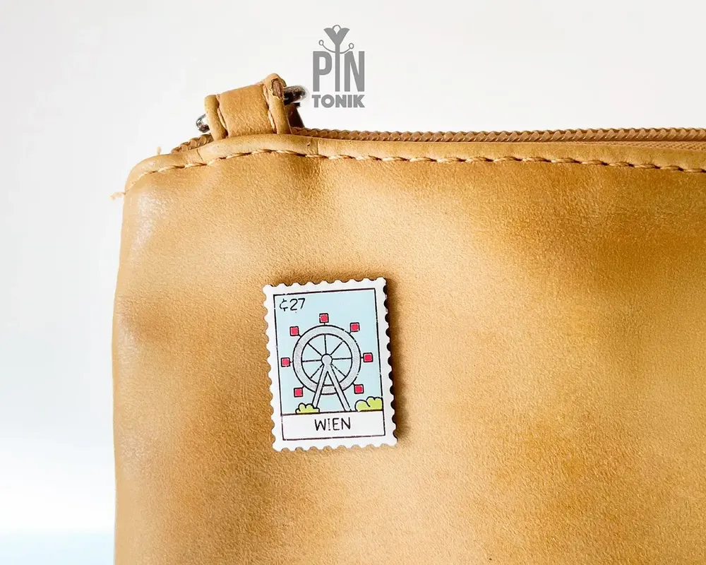 Brooches - Vienna Prater Ferris Wheel Pin - City Landmark Design Accessory - PINTONIK