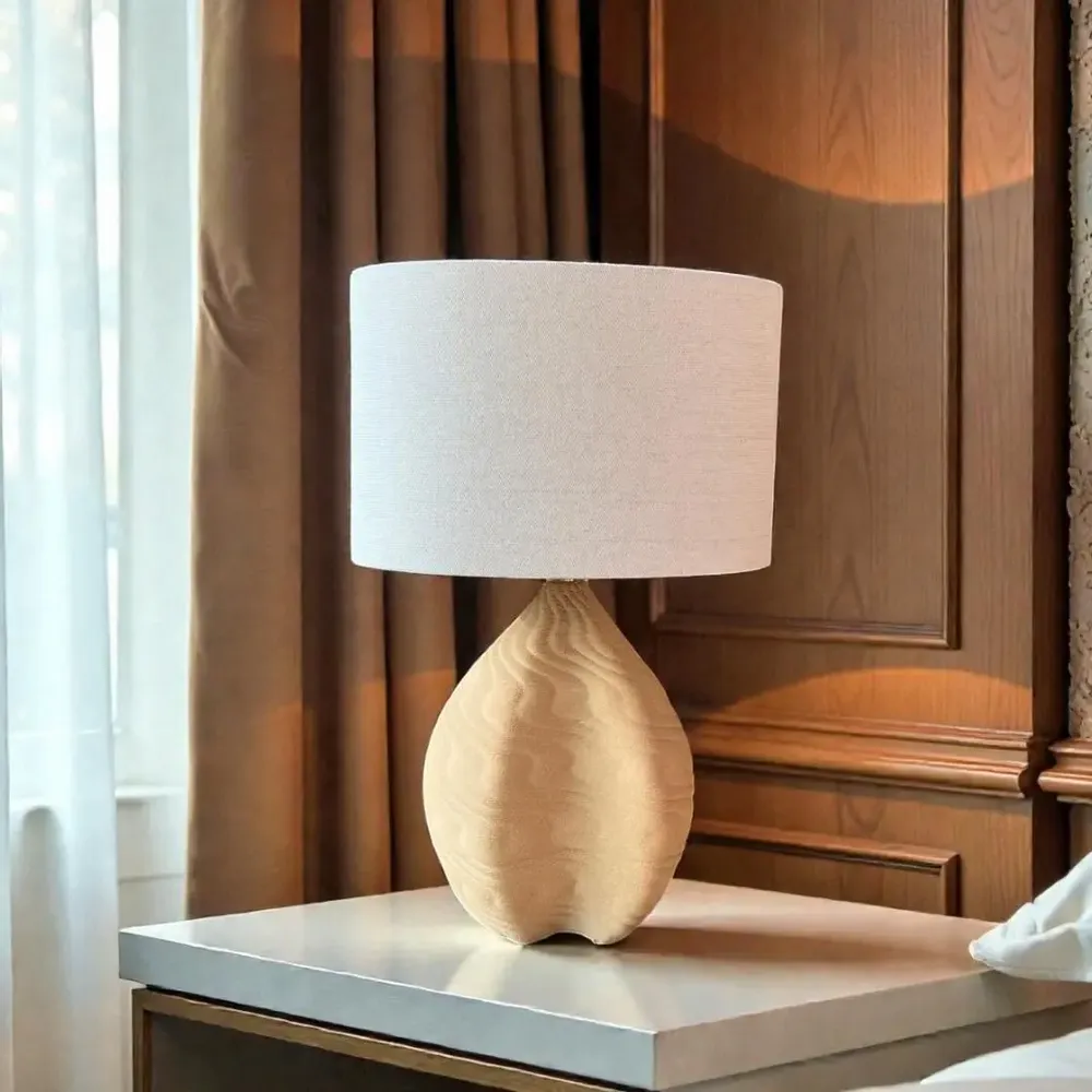 Decorative objects - Table lamp - Sirocco - Ceremical sandstone sand - ANNE-SOPHIE AIMÉ
