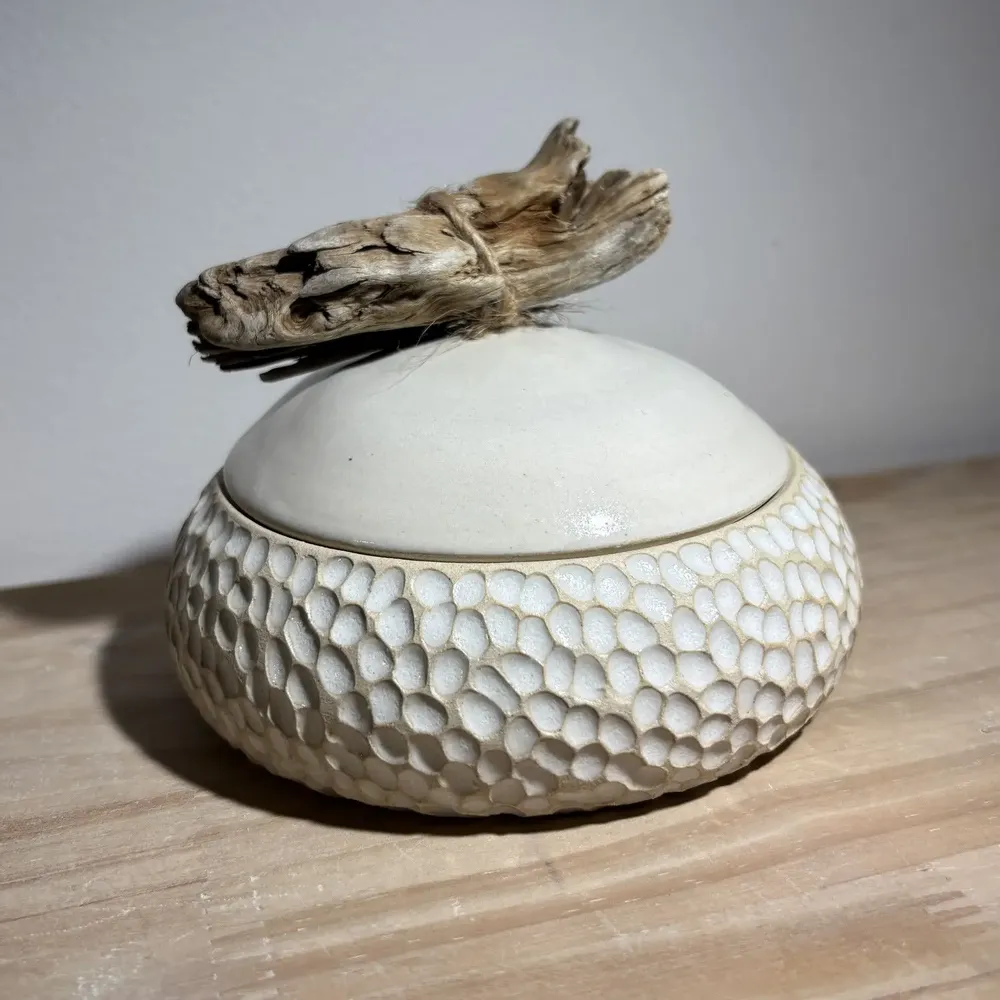 Pottery - White Glazed Stoneware Jewelry Boxes - LES POTERIES DE SWANE