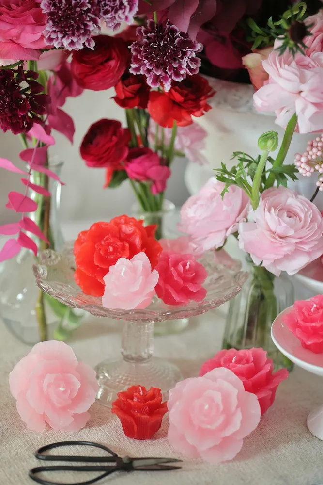 Objets de décoration - Bougie "Rose" - CIERGERIE DES PREMONTRES