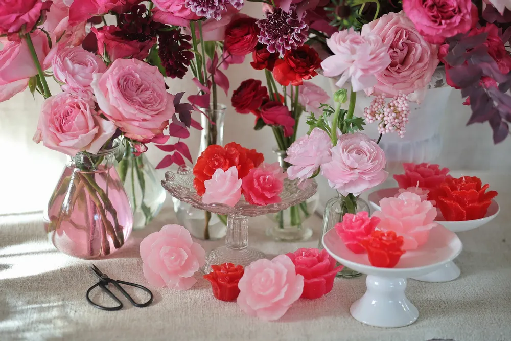 Objets de décoration - Bougie "Rose" - CIERGERIE DES PREMONTRES