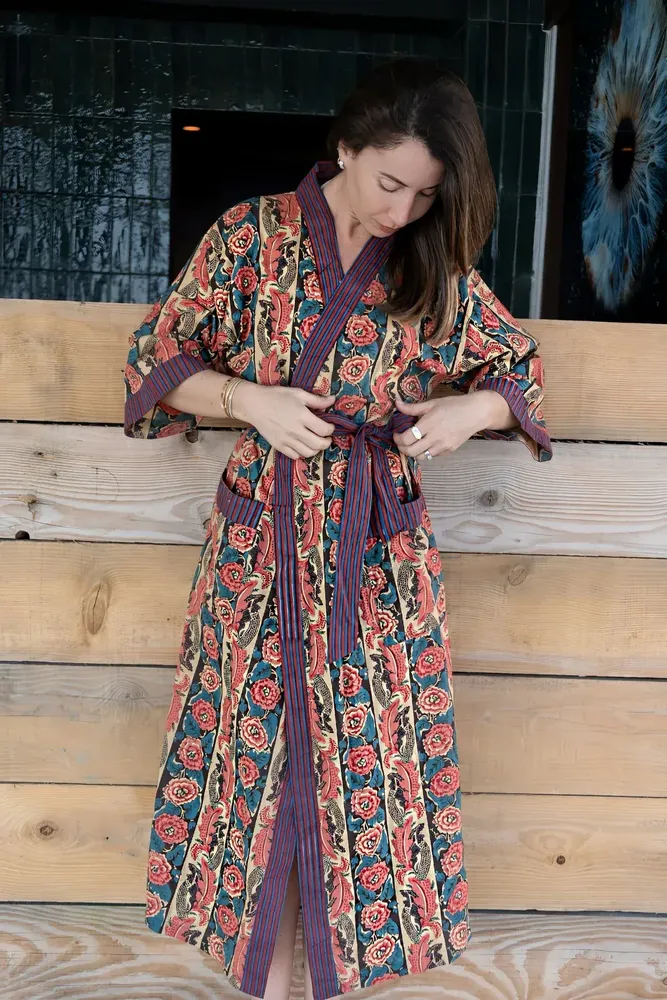 Bathrobes - 100% COTTON LONG KIMONO - CURIOSITY LAB