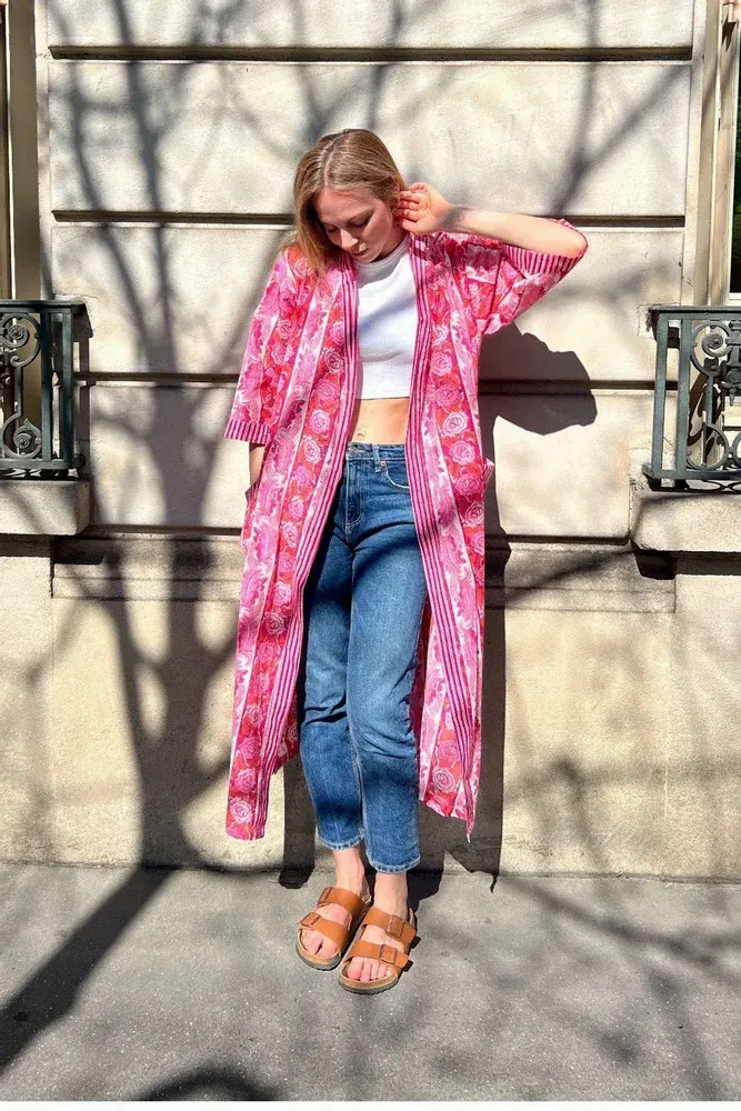 Bathrobes - 100% COTTON LONG KIMONO - CURIOSITY LAB